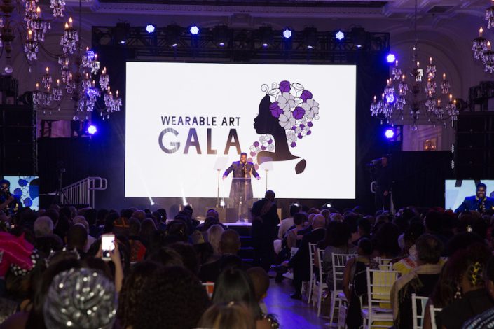 Lil Rel on stage at the 2018 WACO Wearable Art Gala