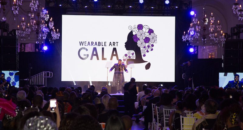 Lil Rel on stage at the 2018 WACO Wearable Art Gala